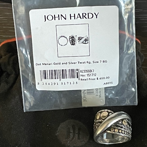 John Hardy Dot Menari Gold and Silver Twist Women’s Ring